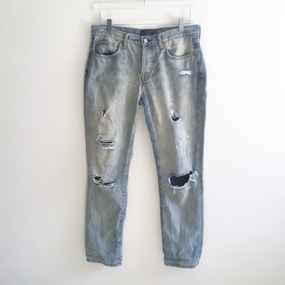 Zara Denim - Zara Jeans 6 Ripped Distressed Destroyed Blue